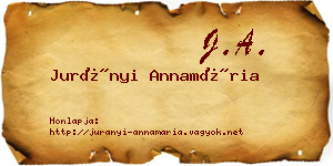 Jurányi Annamária névjegykártya
