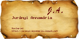 Jurányi Annamária névjegykártya
